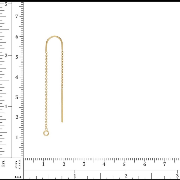 173. Gold Filled Avant Garde Crystal Threader Earrings - Picture 4 of 4